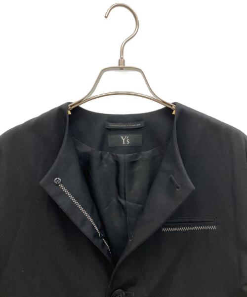 Y's（ワイズ）Y's (ワイズ) ウールギャバノーカラージャケット ブラック サイズ:2 未使用品の古着・服飾アイテム