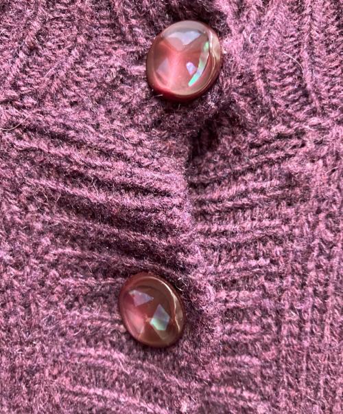 LOUIS VUITTON（ルイ ヴィトン）LOUIS VUITTON (ルイ ヴィトン) ウールカーディガン パープル サイズ:Mの古着・服飾アイテム