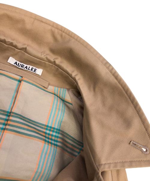 AURALEE（オーラリー）AURALEE (オーラリー) COTTON SILK GABARDINE LONG SOUTIEN COLLAR COAT ベージュ サイズ:3の古着・服飾アイテム