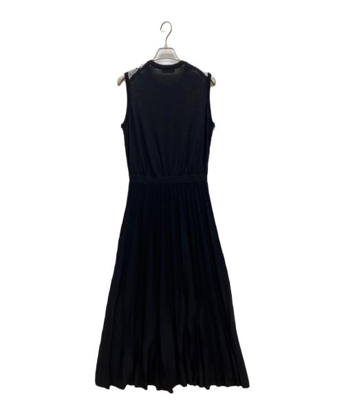 DRAWER（ドゥロワー）DRAWER (ドゥロワー) コットンレースプリーツニットワンピース ネイビー サイズ:-の古着・服飾アイテム