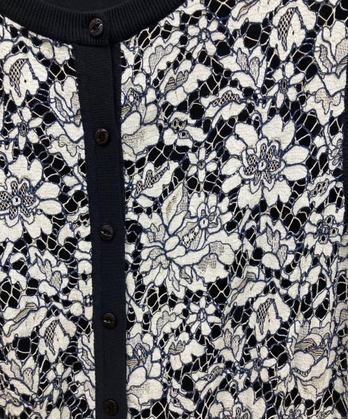 DRAWER（ドゥロワー）DRAWER (ドゥロワー) コットンレースプリーツニットワンピース ネイビー サイズ:-の古着・服飾アイテム