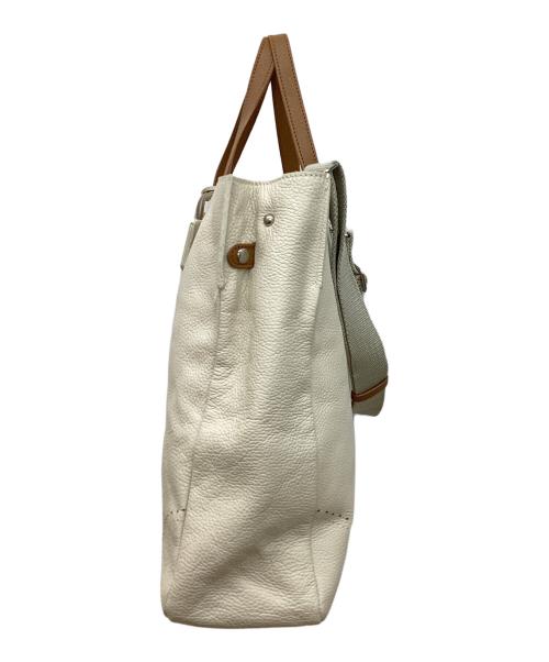 GIANNI CHIARINI（ジャンニ キアリーニ）GIANNI CHIARINI (ジャンニ キアリーニ) 2WAYレザートートバッグ アイボリーの古着・服飾アイテム