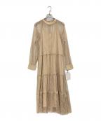 Ameriアメリ）の古着「SHIRRING SHEER DRESS」｜ベージュ