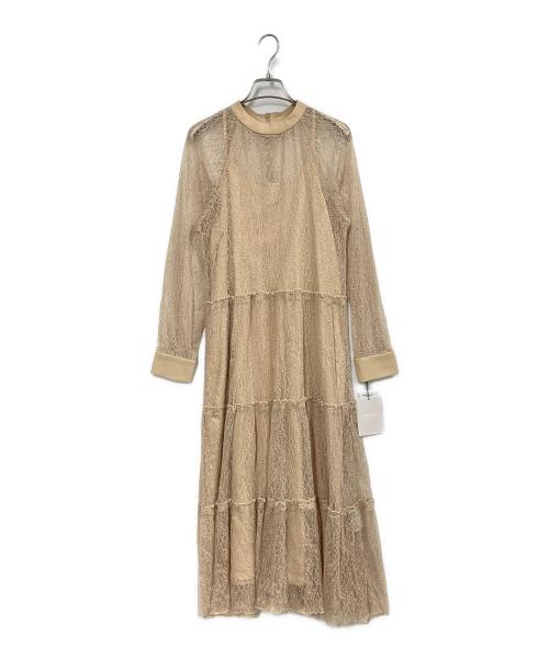 Ameri（アメリ）Ameri (アメリ) SHIRRING SHEER DRESS ベージュ サイズ:FREEの古着・服飾アイテム