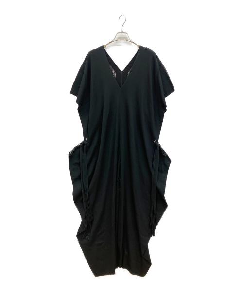 ISSEY MIYAKE（イッセイミヤケ）ISSEY MIYAKE (イッセイミヤケ) フリンジニットサロペット ブラック サイズ:2の古着・服飾アイテム