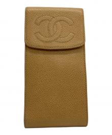 CHANEL（シャネル）の古着「ココマークキャビアスキンアイウェアケース」｜ベージュ