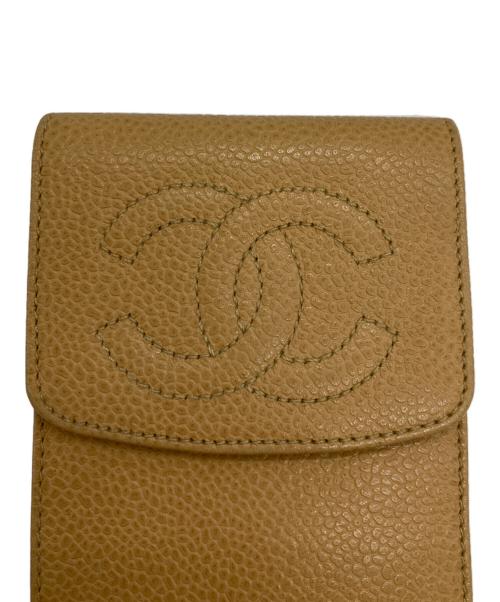 CHANEL（シャネル）CHANEL (シャネル) ココマークキャビアスキンアイウェアケース ベージュの古着・服飾アイテム
