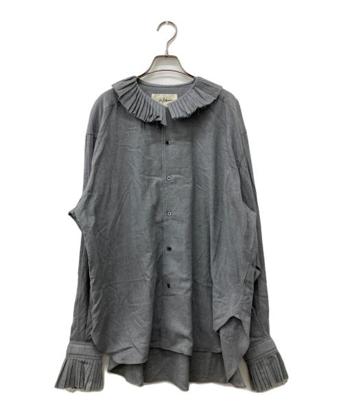 JUN MIKAMI（ジュン ミカミ）JUN MIKAMI (ジュン ミカミ) プリーツカラーシャツ グレー サイズ:Freeの古着・服飾アイテム