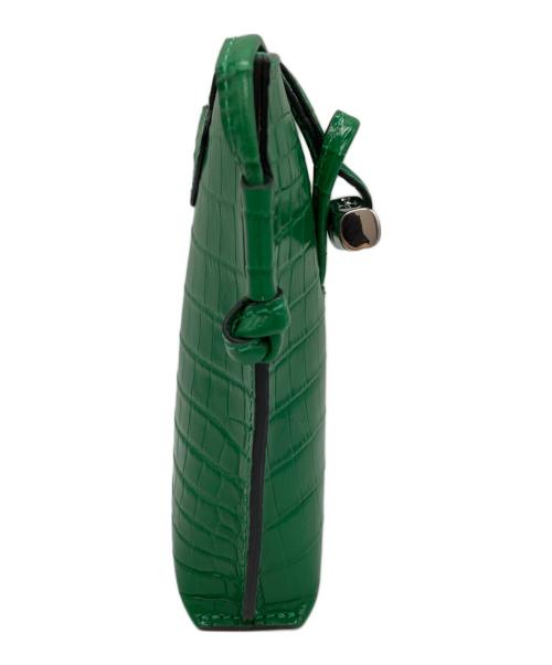 LONGCHAMP（ロンシャン）LONGCHAMP (ロンシャン) クロコ型押しショルダーバッグ グリーンの古着・服飾アイテム