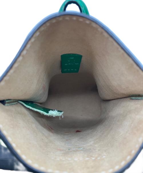 LONGCHAMP（ロンシャン）LONGCHAMP (ロンシャン) クロコ型押しショルダーバッグ グリーンの古着・服飾アイテム