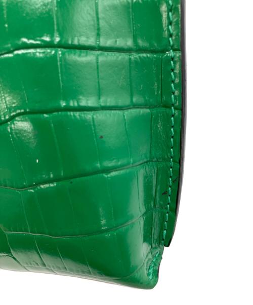 LONGCHAMP（ロンシャン）LONGCHAMP (ロンシャン) クロコ型押しショルダーバッグ グリーンの古着・服飾アイテム