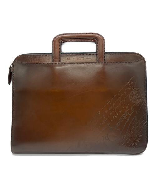 Berluti（ベルルッティ）Berluti (ベルルッティ) リフト スクリット カーフレザー ブリーフケース ブラウンの古着・服飾アイテム