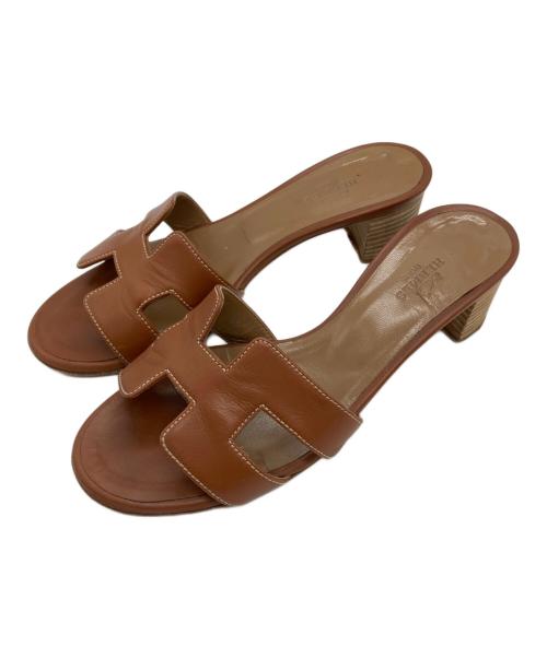 HERMES（エルメス）HERMES (エルメス) Oasis sandal　オアジス レザー Hロゴ サンダル ブラウン サイズ:34　1/2の古着・服飾アイテム