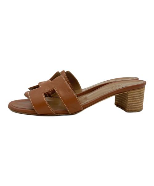 HERMES（エルメス）HERMES (エルメス) Oasis sandal　オアジス レザー Hロゴ サンダル ブラウン サイズ:34　1/2の古着・服飾アイテム