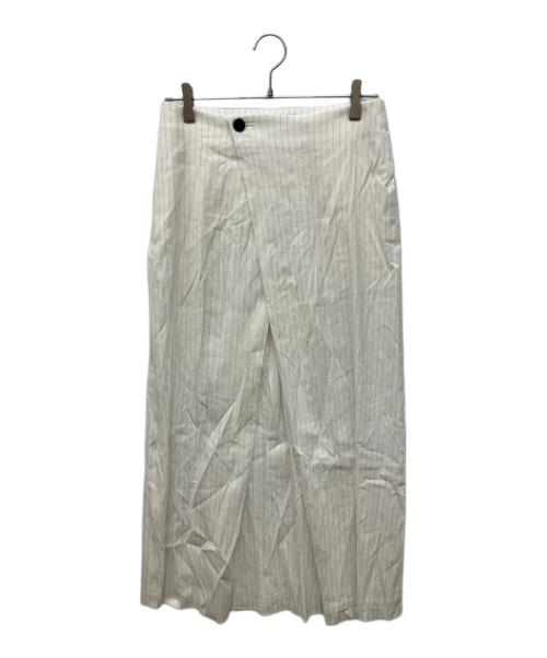 edition（エディション）edition (エディション) リネンストレッチ ラップスカート ホワイト サイズ:36の古着・服飾アイテム