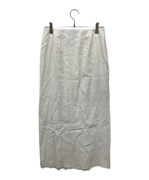 edition（エディション）edition (エディション) リネンストレッチ ラップスカート ホワイト サイズ:36の古着・服飾アイテム