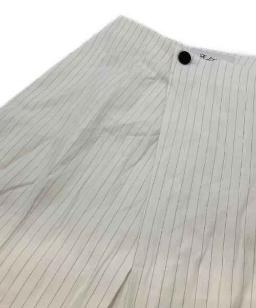 edition（エディション）edition (エディション) リネンストレッチ ラップスカート ホワイト サイズ:36の古着・服飾アイテム