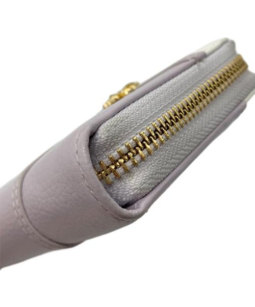 Samantha Thavasa PETIT CHOICE（サマンサタバサプチチョイス）Samantha Thavasa PETIT CHOICE (サマンサタバサプチチョイス) STJW0005214　リボンラッピング ラウンド長財布 ラベンダーの古着・服飾アイテム