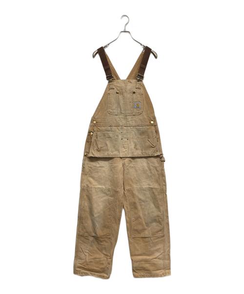 CarHartt（カーハート）CarHartt (カーハート) エプロン付き ダブルニーオーバーオール ベージュ サイズ:36×30の古着・服飾アイテム