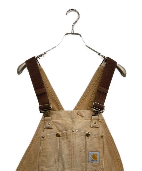 CarHartt（カーハート）CarHartt (カーハート) エプロン付き ダブルニーオーバーオール ベージュ サイズ:36×30の古着・服飾アイテム