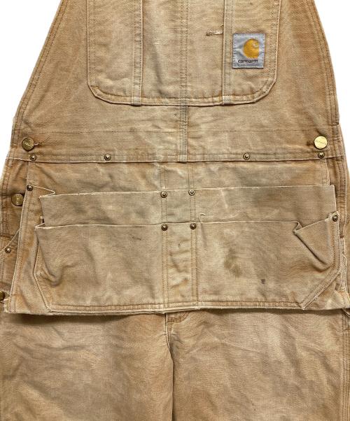 CarHartt（カーハート）CarHartt (カーハート) エプロン付き ダブルニーオーバーオール ベージュ サイズ:36×30の古着・服飾アイテム