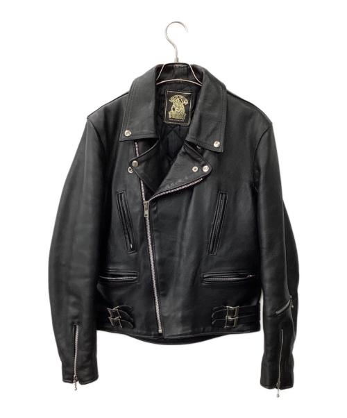 666（666）666 (666) レザーライダースジャケット ブラック サイズ:40の古着・服飾アイテム