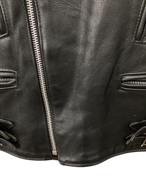 666（666）666 (666) レザーライダースジャケット ブラック サイズ:40の古着・服飾アイテム