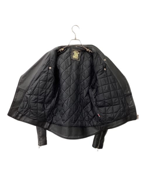 666（666）666 (666) レザーライダースジャケット ブラック サイズ:40の古着・服飾アイテム