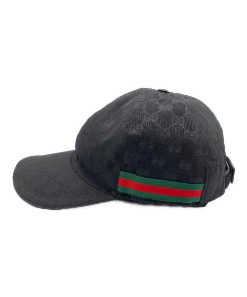 GUCCI（グッチ）GUCCI (グッチ) オリジナルGGキャンバス ベースボール キャップ ブラックの古着・服飾アイテム