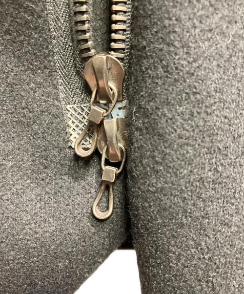 KAZUYUKI KUMAGAI ATTACHMENT（カズユキクマガイ アタッチメント）KAZUYUKI KUMAGAI ATTACHMENT (カズユキクマガイ アタッチメント) カシミヤ混 メルトンフーデッド ハーフコート ブラック サイズ:2の古着・服飾アイテム