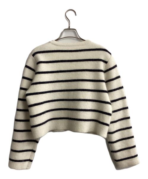 anuans（アニュアンス）anuans (アニュアンス) ラクーンブレンドノーカラーニットジャケット アイボリー サイズ:Freeの古着・服飾アイテム