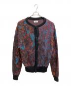 KODAI SUGA for +81コーダイスガフォープラスエイティーワン）の古着「Mohair Crew Neck Cardigan」｜レッド×ブルー