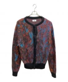KODAI SUGA for +81（コーダイスガフォープラスエイティーワン）の古着「Mohair Crew Neck Cardigan」｜レッド×ブルー