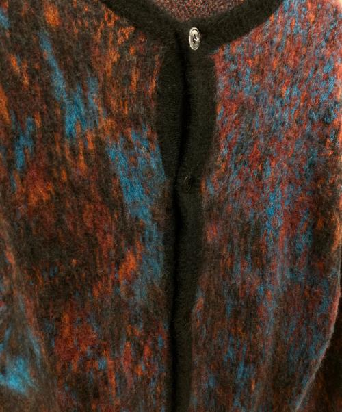 KODAI SUGA for +81（コーダイスガフォープラスエイティーワン）KODAI SUGA for +81 (コーダイスガフォープラスエイティーワン) Mohair Crew Neck Cardigan レッド×ブルー サイズ:FREEの古着・服飾アイテム