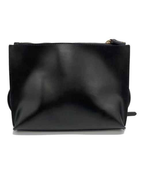 YAHKI（ヤーキ）YAHKI (ヤーキ) レザーショルダーバッグ ブラックの古着・服飾アイテム