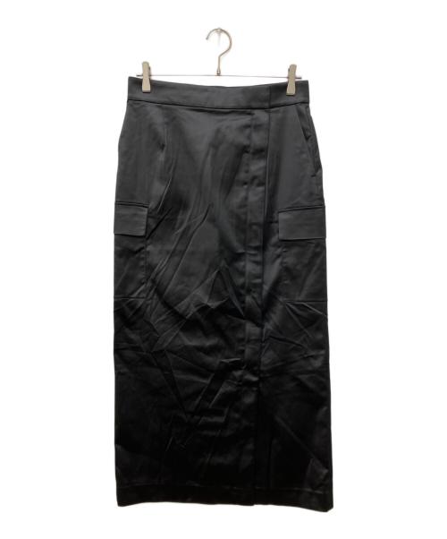 icB（アイシービー）icB (アイシービー) ハイマルチストレッチサテン スカート ブラック サイズ:40の古着・服飾アイテム
