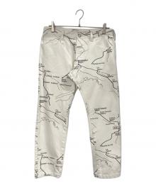 MONCLER GENIUS（モンクレール ジーニアス）の古着「地図柄デニムパンツ」｜ホワイト