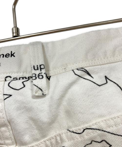 MONCLER GENIUS（モンクレール ジーニアス）MONCLER GENIUS (モンクレール ジーニアス) 地図柄デニムパンツ ホワイト サイズ:50の古着・服飾アイテム