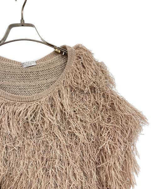 BRUNELLO CUCINELLI（ブルネロクチネリ）BRUNELLO CUCINELLI (ブルネロクチネリ) フリンジニット ベージュ サイズ:Mの古着・服飾アイテム