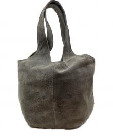 TOKYO LEATHER FACTORY（トウキョウ レザー ファクトリー）の古着「洗える革のドロップトートバッグ」｜グレー