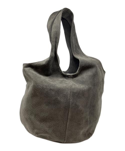 TOKYO LEATHER FACTORY（トウキョウ レザー ファクトリー）TOKYO LEATHER FACTORY (トウキョウ レザー ファクトリー) 洗える革のドロップトートバッグ グレーの古着・服飾アイテム