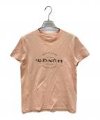 COACHコーチ）の古着「フローラルロゴTシャツ」｜ピンク