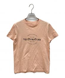 COACH（コーチ）の古着「フローラルロゴTシャツ」｜ピンク