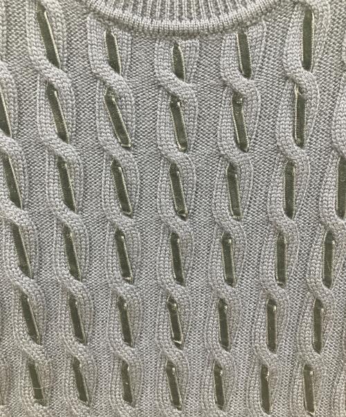 RED VALENTINO（レッドヴァレンティノ）RED VALENTINO (レッドヴァレンティノ) 半袖ニットワンピース ネイビー サイズ:Ｓ 未使用品の古着・服飾アイテム