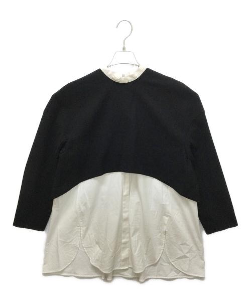 ENFOLD（エンフォルド）ENFOLD (エンフォルド) 300ES230-0100 ダブルクロスSHレイヤーチュニック ブラック サイズ:38の古着・服飾アイテム