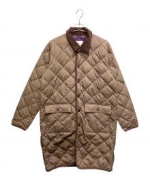 TAION（タイオン）の古着「シティ パイピングカラーロングダウンコート」｜ブラウン