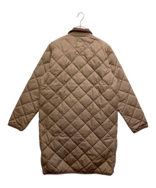 TAION（タイオン）TAION (タイオン) シティ パイピングカラーロングダウンコート ブラウン サイズ:Lの古着・服飾アイテム