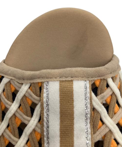 LANVIN en Bleu（ランバンオンブルー）LANVIN en Bleu (ランバンオンブルー) プラットフォームバックストラップメッシュサンダル ベージュ サイズ:Lの古着・服飾アイテム