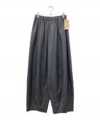 Curensologyカレンソロジー）の古着「ウールストレッチドロストパンツストライプワイドスラックス」｜グレー