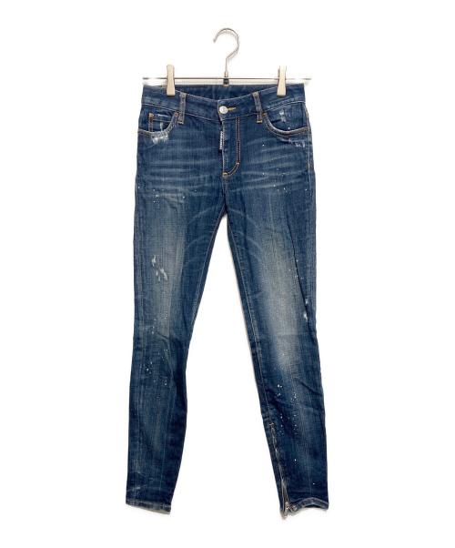DSQUARED2（ディースクエアード）DSQUARED2 (ディースクエアード) Medium Waist Skinny Jean/ミディアムウエストスキニーデニム インディゴ サイズ:34の古着・服飾アイテム